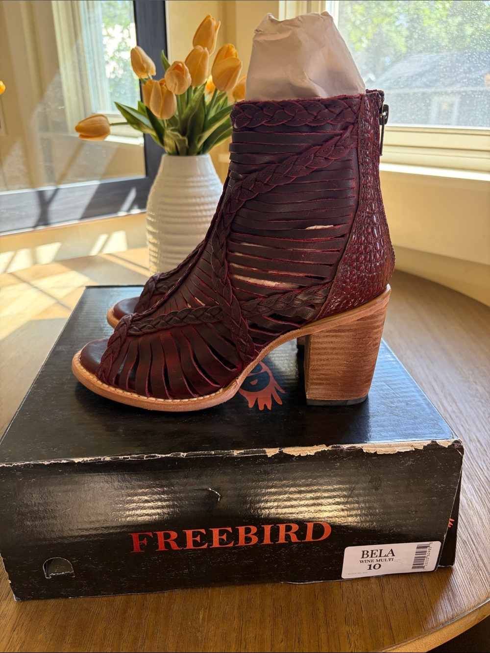 Freebird Bela Sandal Heel Wine 10 NWB